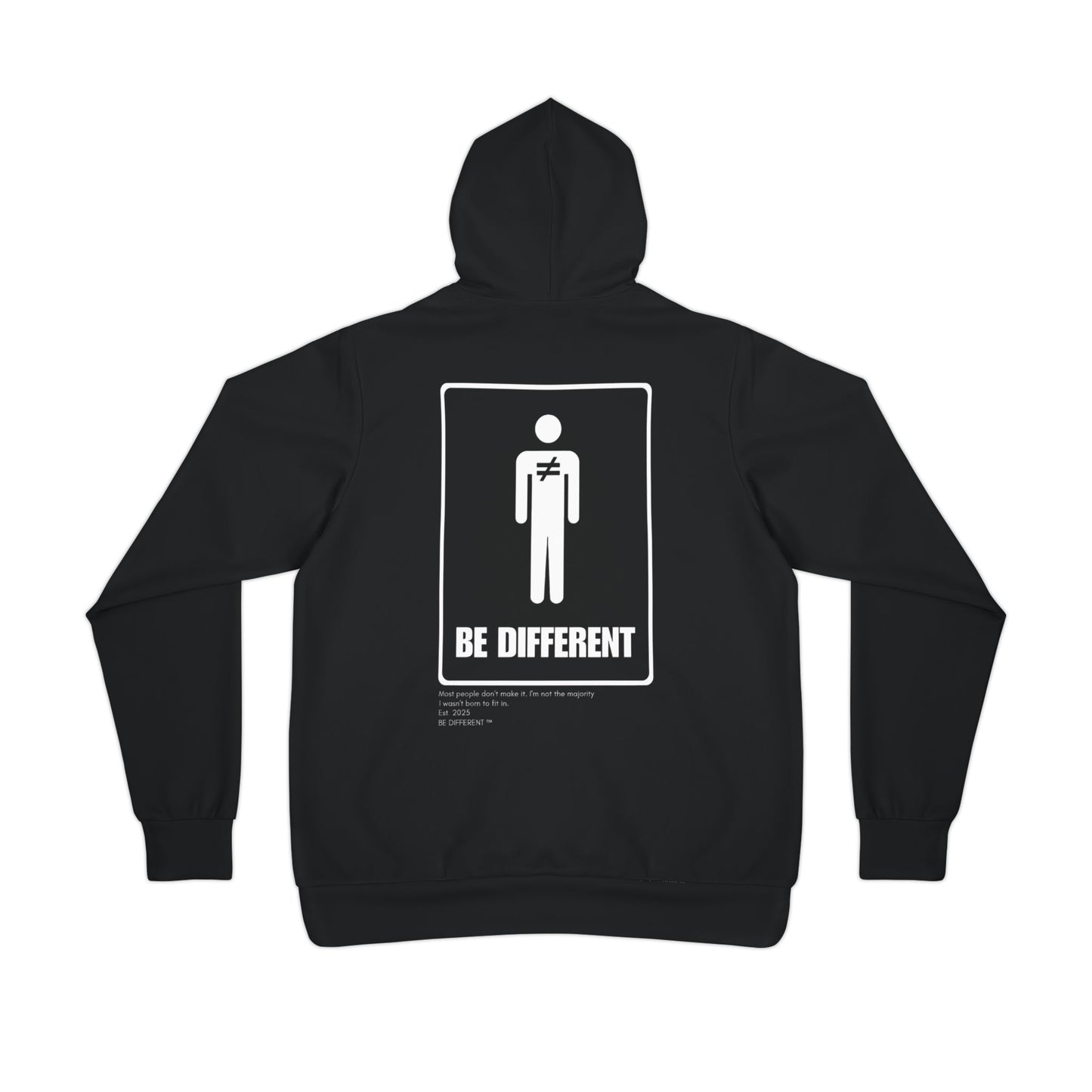 Be Different minimalist black Hoodie